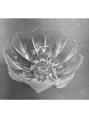 Kosta Boda Water Lilly Textured Glass Flower Bowl